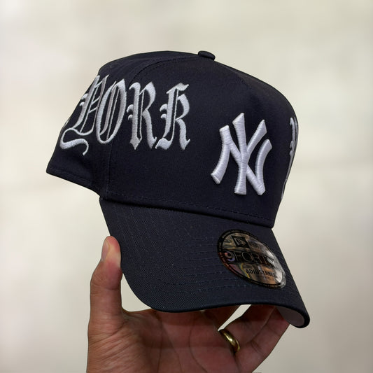 9FORTY A FRAME NY YANKEES NAVY GOTHIC SCRIPT