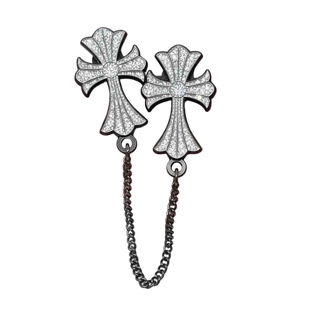 PIN METALICO CRUCES BLACK SILVER