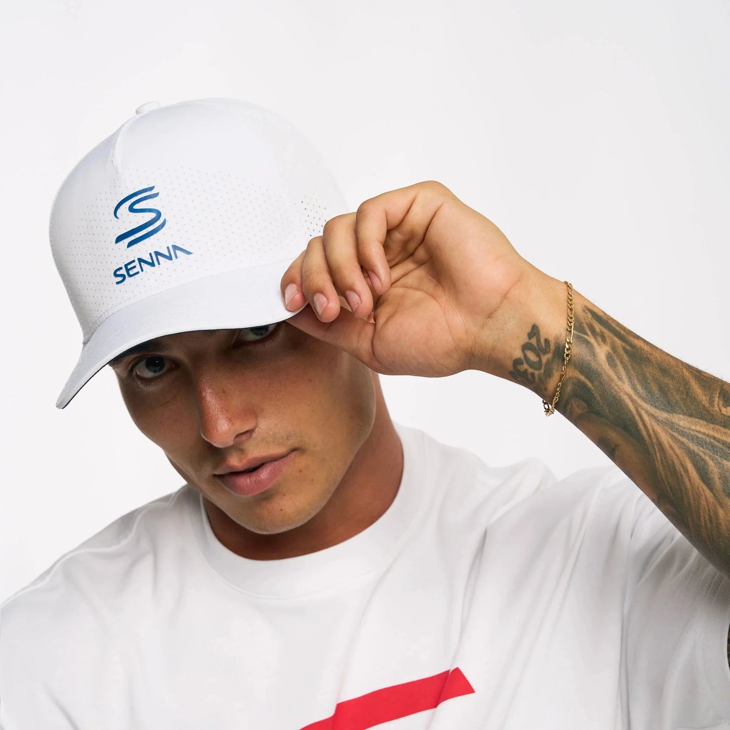 Ayrton Senna F1 white hat