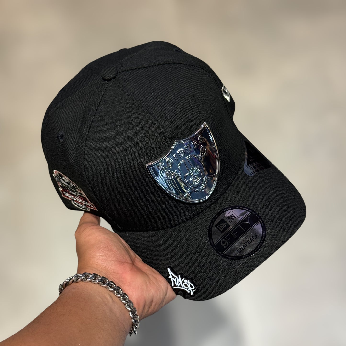 9FIFTY METALLIC RAIDERS BLACK SILVER LOGO