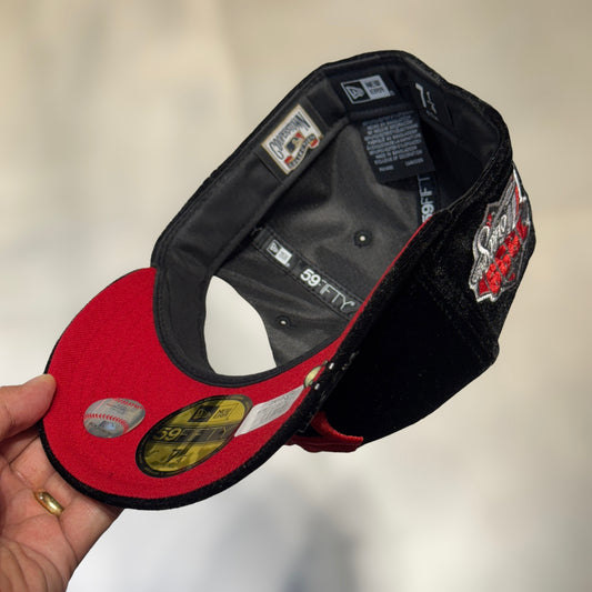 59FIFTY NY YANKEES BLACK TERCIOLELO RED LOGO WS 1999