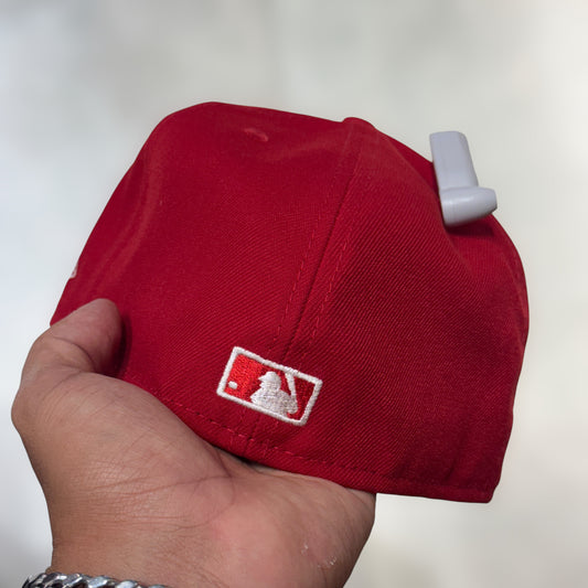 59FIFTY LOS ANGELS RED SCARLET 50TH UNDERVISOR GREEN