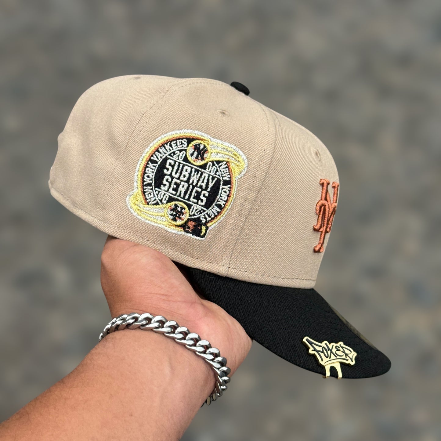 59FIFTY NY METS&YANKEES KHAKY BLACK VISER SUBWAY 2000