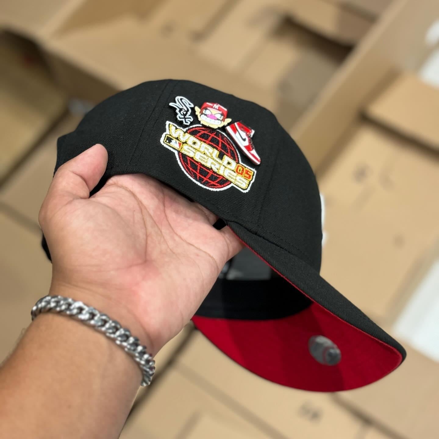 9FIFTY WHITE SOX BLACK/RED WS