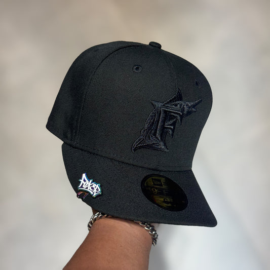 59FIFTY FLORIDA MARLINS BLACK ON BLACK