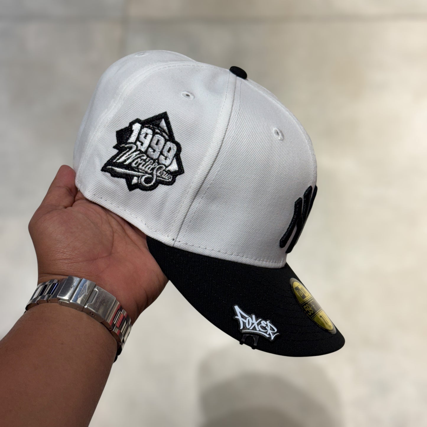 59FIFTY NY YANKEES WHITE BLACK VISER WS 1999 STARS