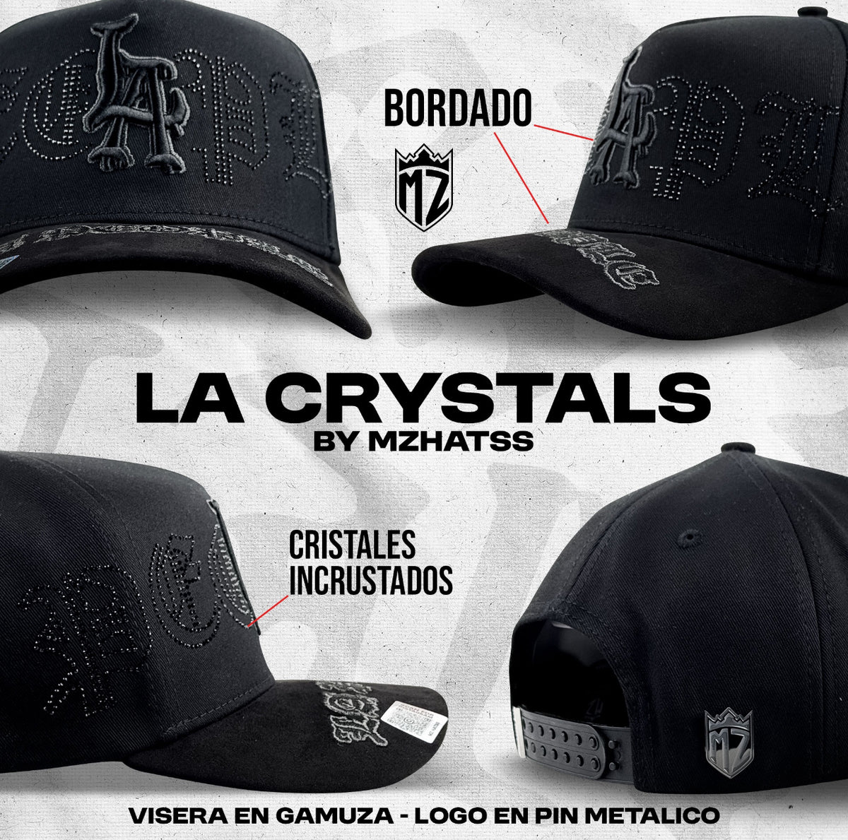 BELICA MZ HATSS LA PEOPLE CRYSTALS TOTAL BLACK