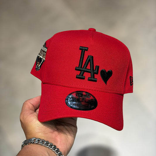 9FORTY A FRAME LA DODGERS RED BLACK CORAZÓN