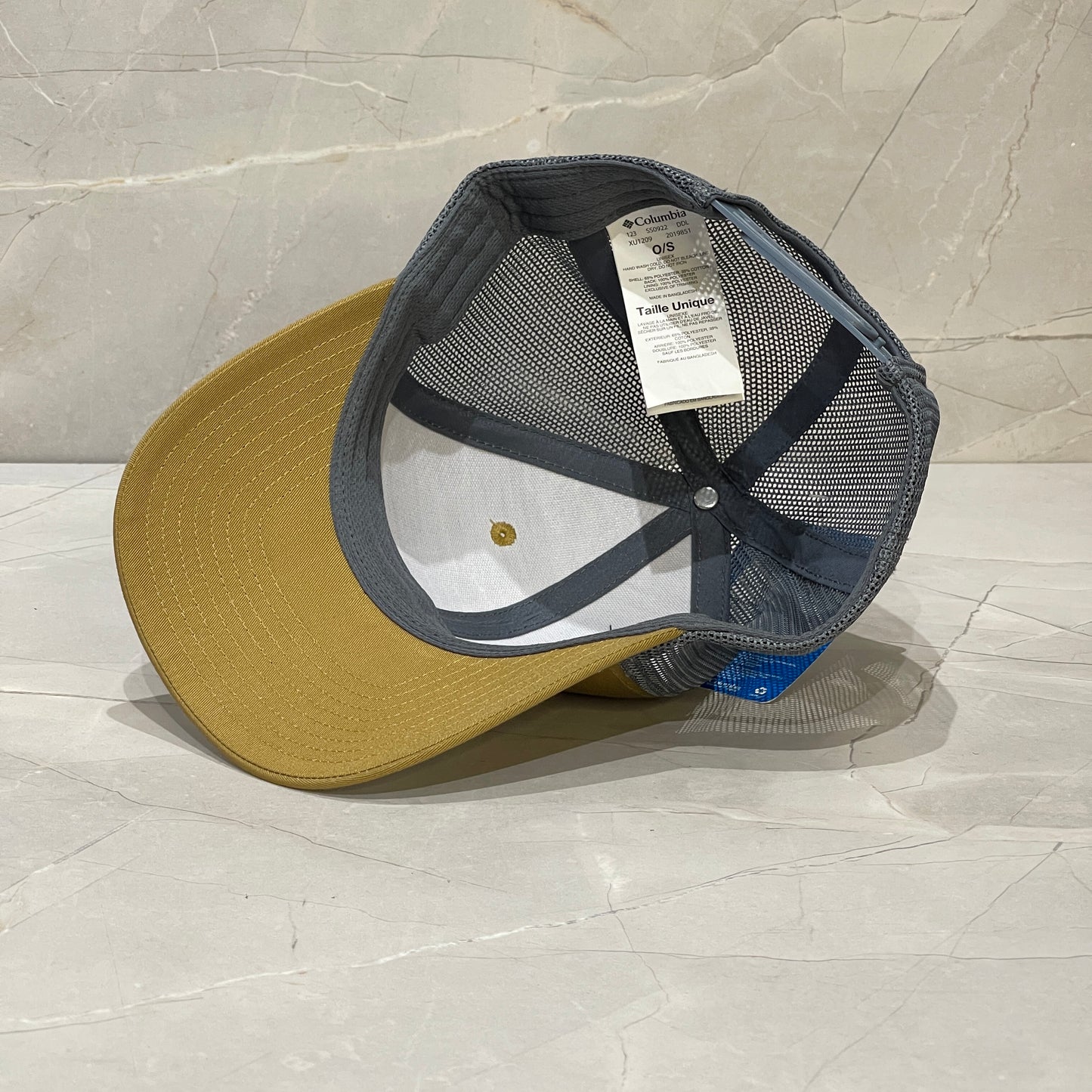 COLUMBIA CAQUI MALLA GRIS LOGO ATARDECER SNAPBACK