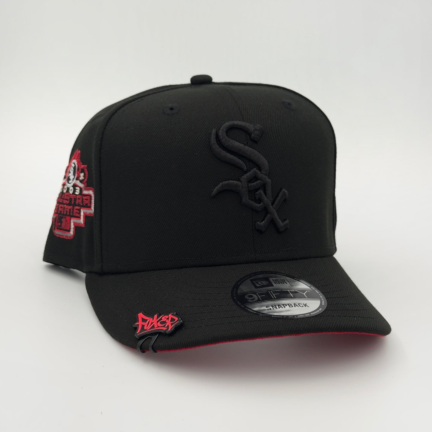 9FIFTY WHITE SOX BLACK ON BLACK UNDERVISOR RED ALL STAR GAME 2003