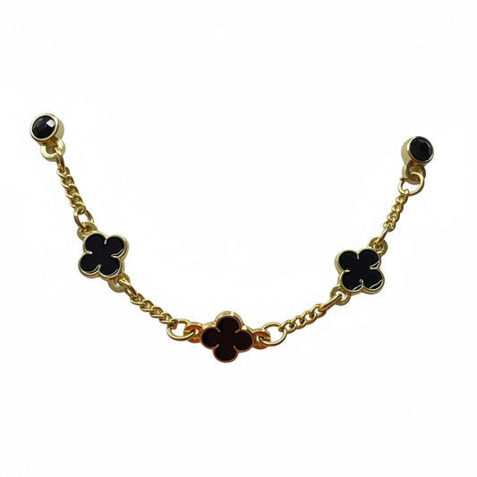 PIN METALICO CADENA TRÉBOL BLACK GOLD