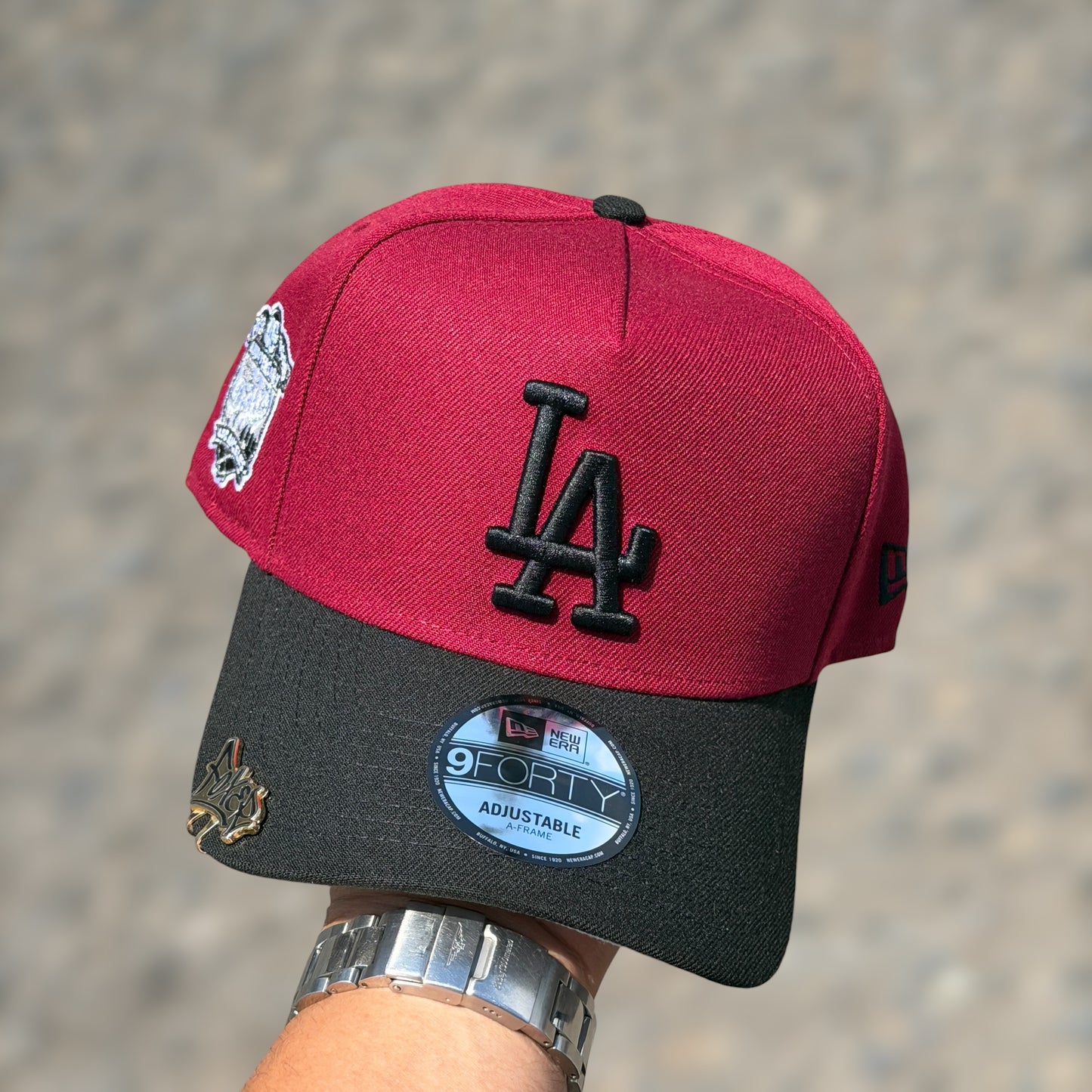 9FORTY LOS ANGELES DODGERS BURGUNDY BLACK LOGO