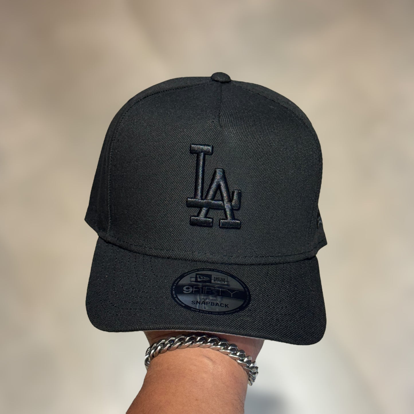 9FIFTY AFRAME “LA” DODGERS BLACK ON BLACK