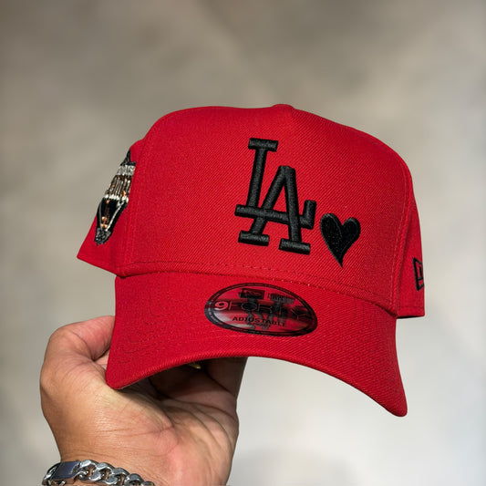 9FORTY A FRAME LA DODGERS RED BLACK CORAZÓN