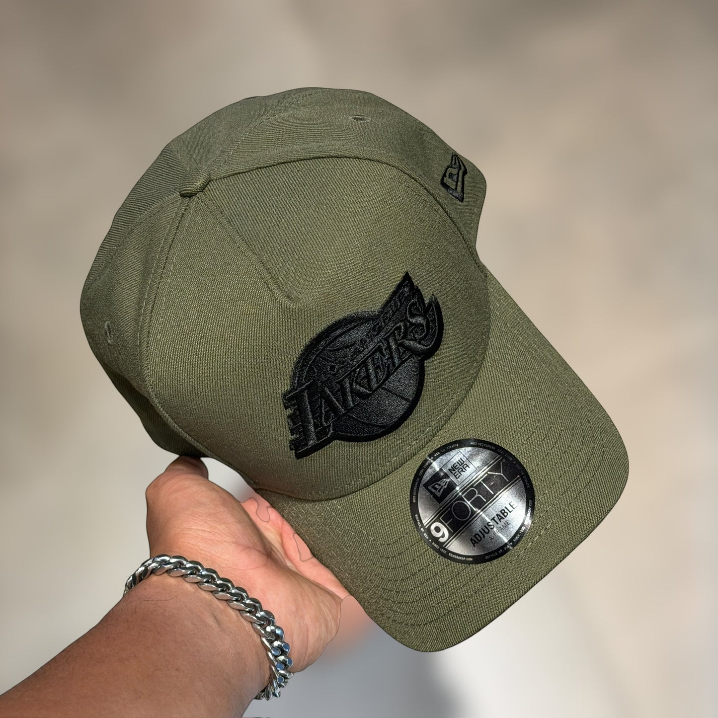 9FORTY A FRAME LOS LAKERS OLIVE GREEN BLACK LOGO
