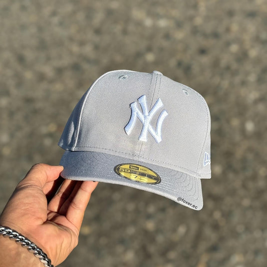 59FIFTY NY YANKEES GREY WHITE LOGO CLASSIC