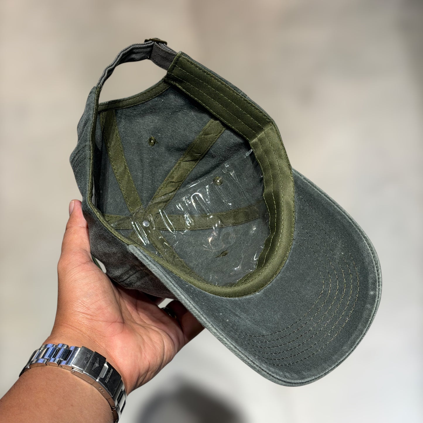 GORRA WASHED DARK GREEN para bordados