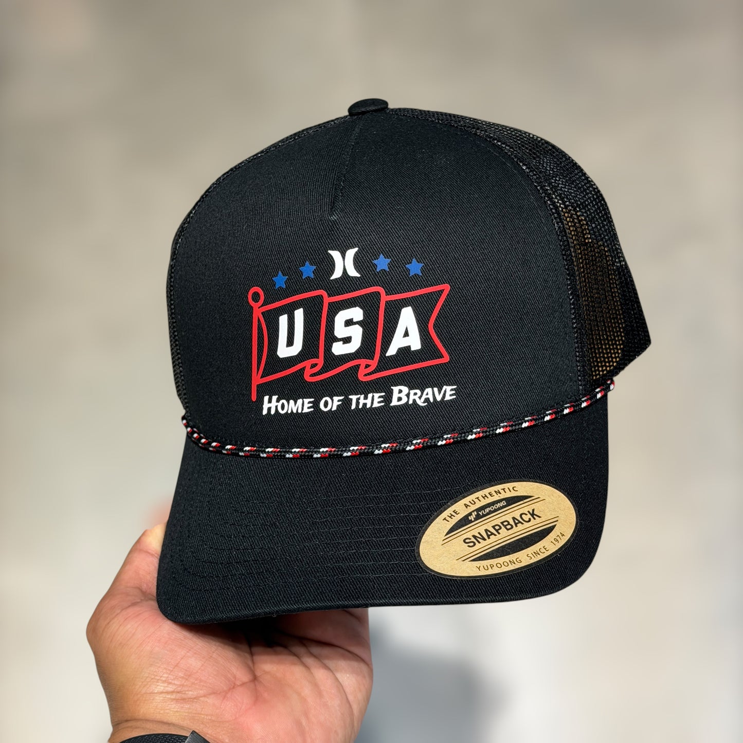 Hurley black USA home of the brave