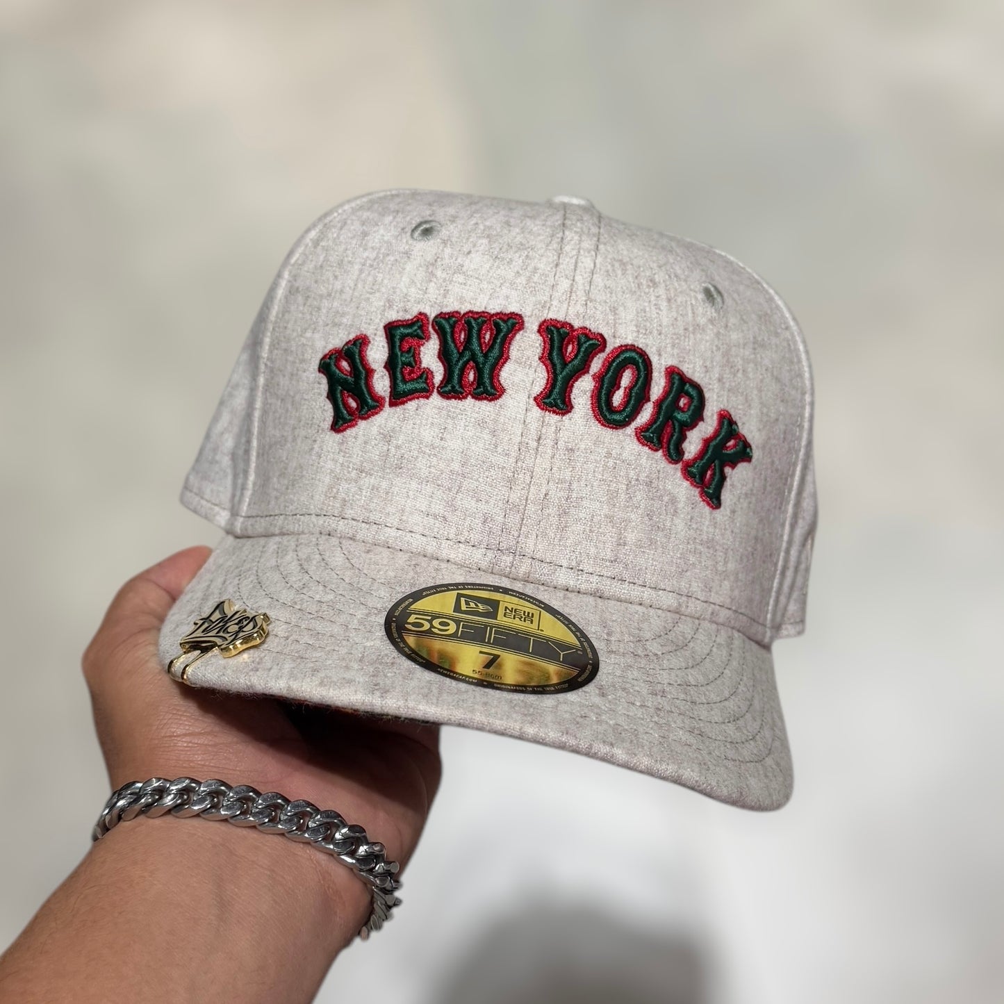 59FIFTY NEW YORK LETTER LOGO BEIGE UNDERVISOR FIELTRO