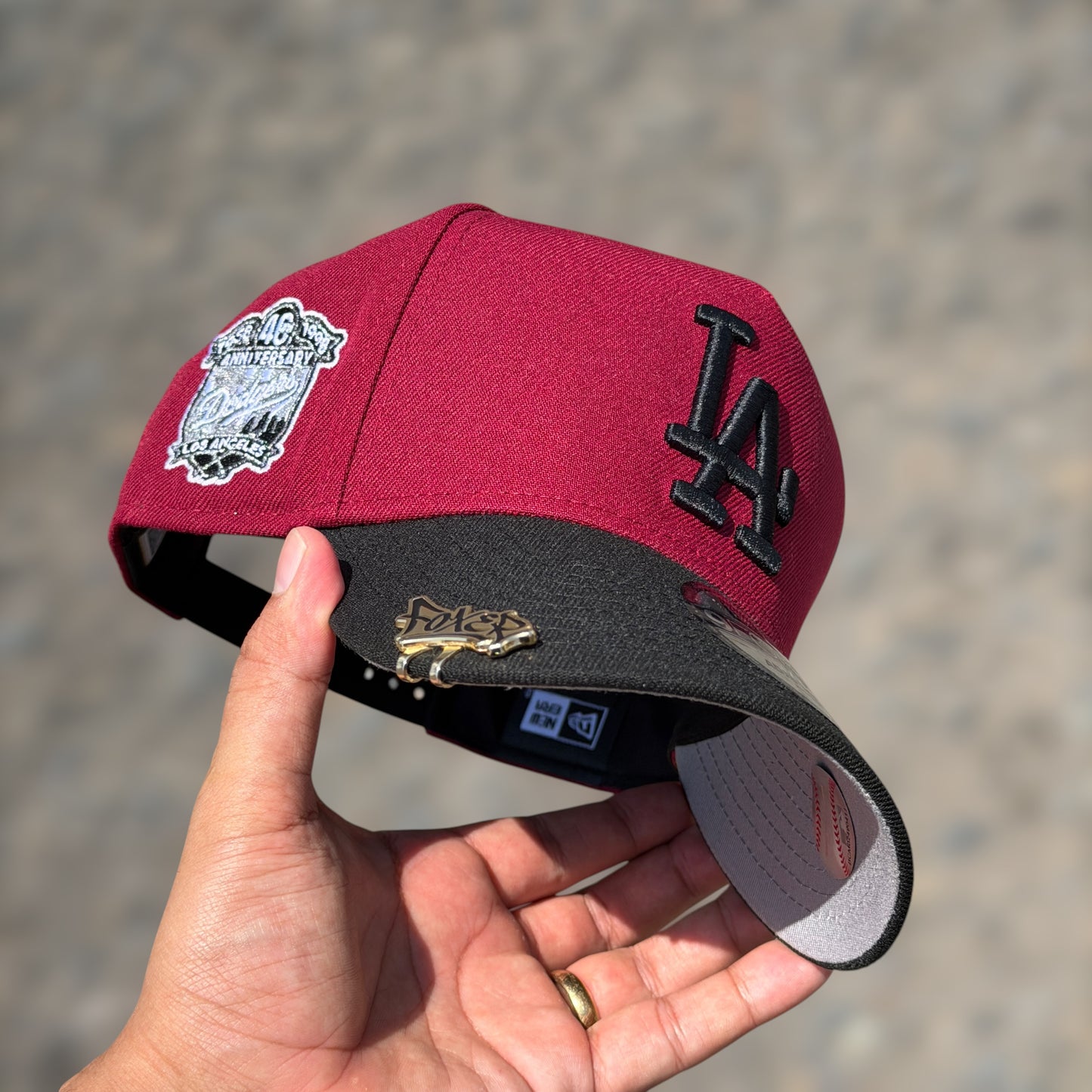 9FORTY LOS ANGELES DODGERS BURGUNDY BLACK LOGO
