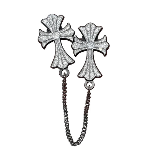 PIN METALICO CRUCES BLACK SILVER