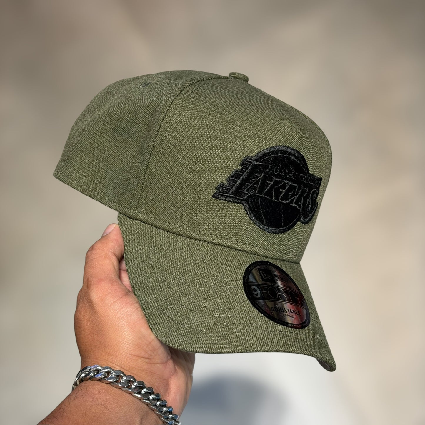 9FORTY A FRAME LOS LAKERS OLIVE GREEN BLACK LOGO