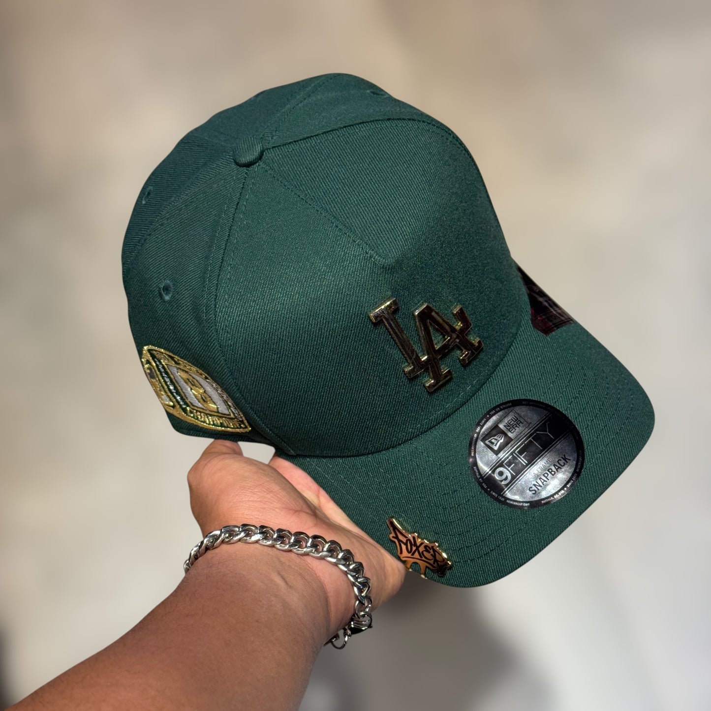 9FIFTY METALLIC LA DODGERS DARK GREEN GOLD LOGO