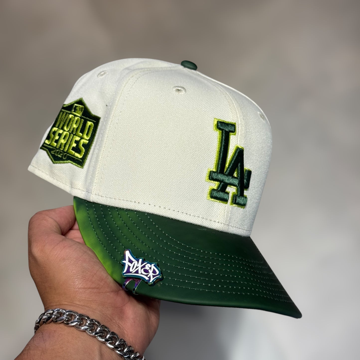 9FIFTY COLOR CHANGING LA DODGERS BEIGE GREEN VISOR WS 2020