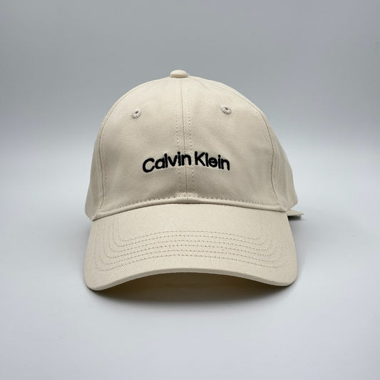 CALVIN KLEIN BEIGE BLACK LOGO LETTER
