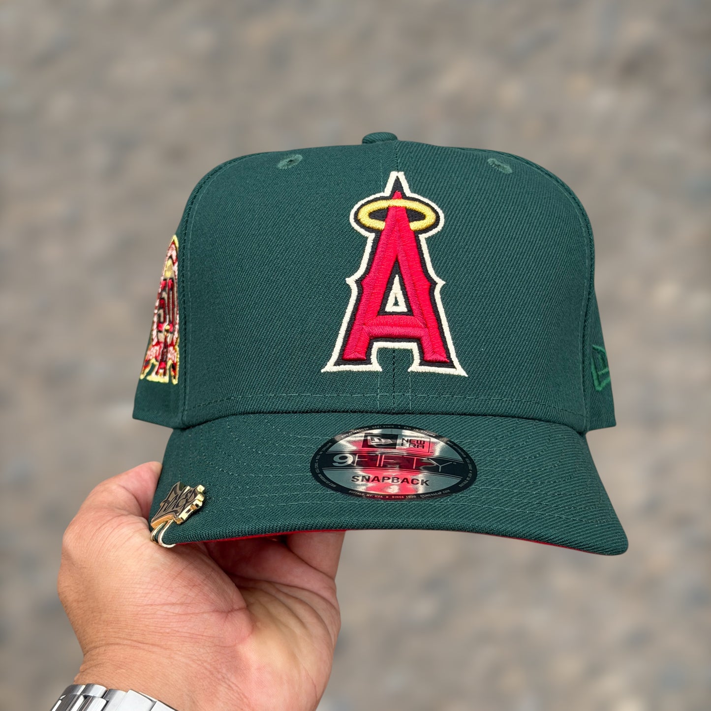 9FIFTY ANGELS DARK GREEN RED LOGO