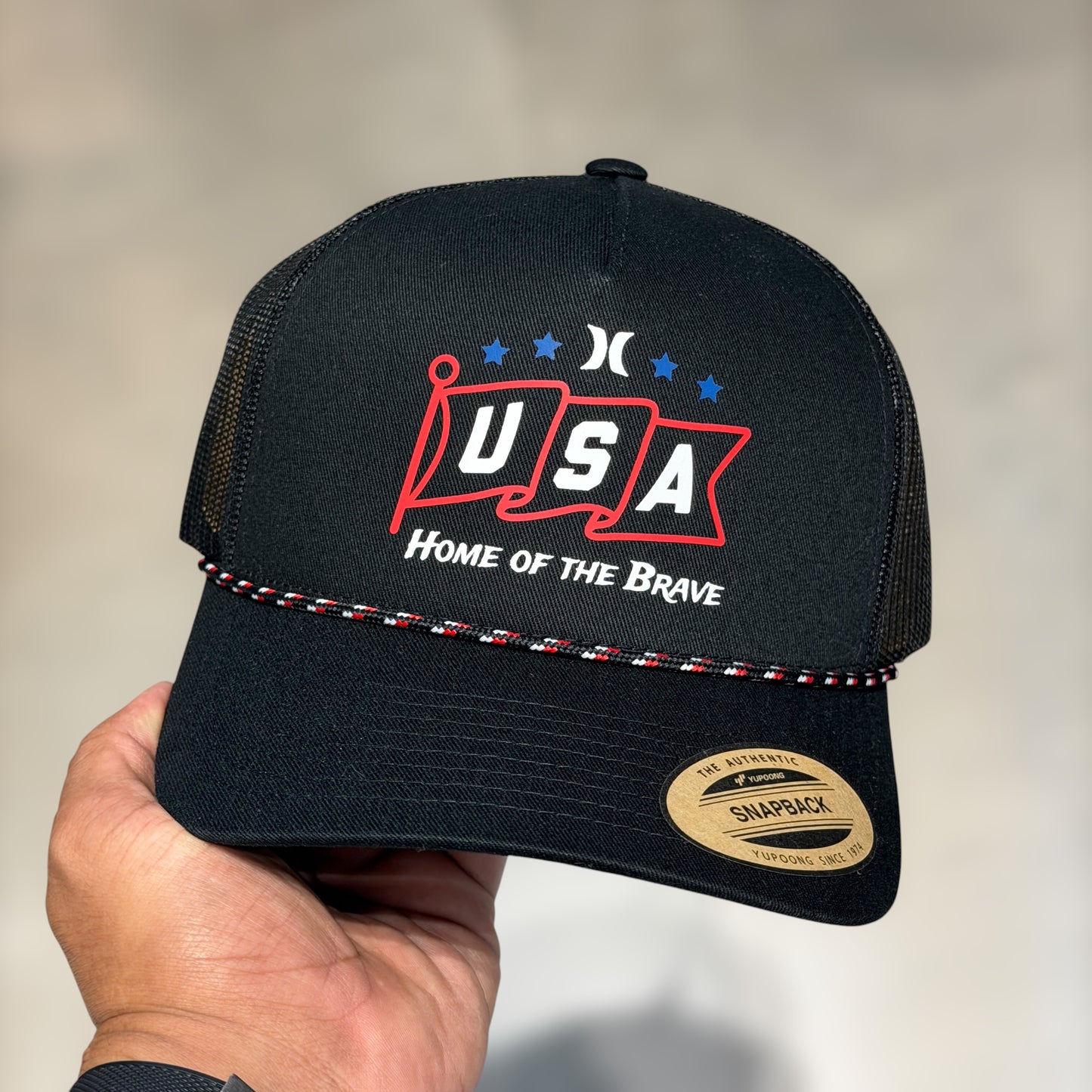 Hurley black USA home of the brave
