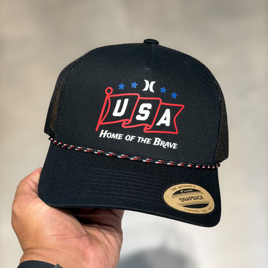 Hurley black USA home of the brave