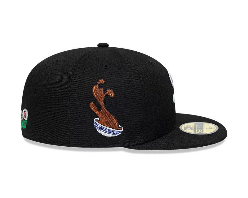 59FIFTY WHITE SOX BLACK WHITE LOGO FOOD SUSHI TALLA 71/4