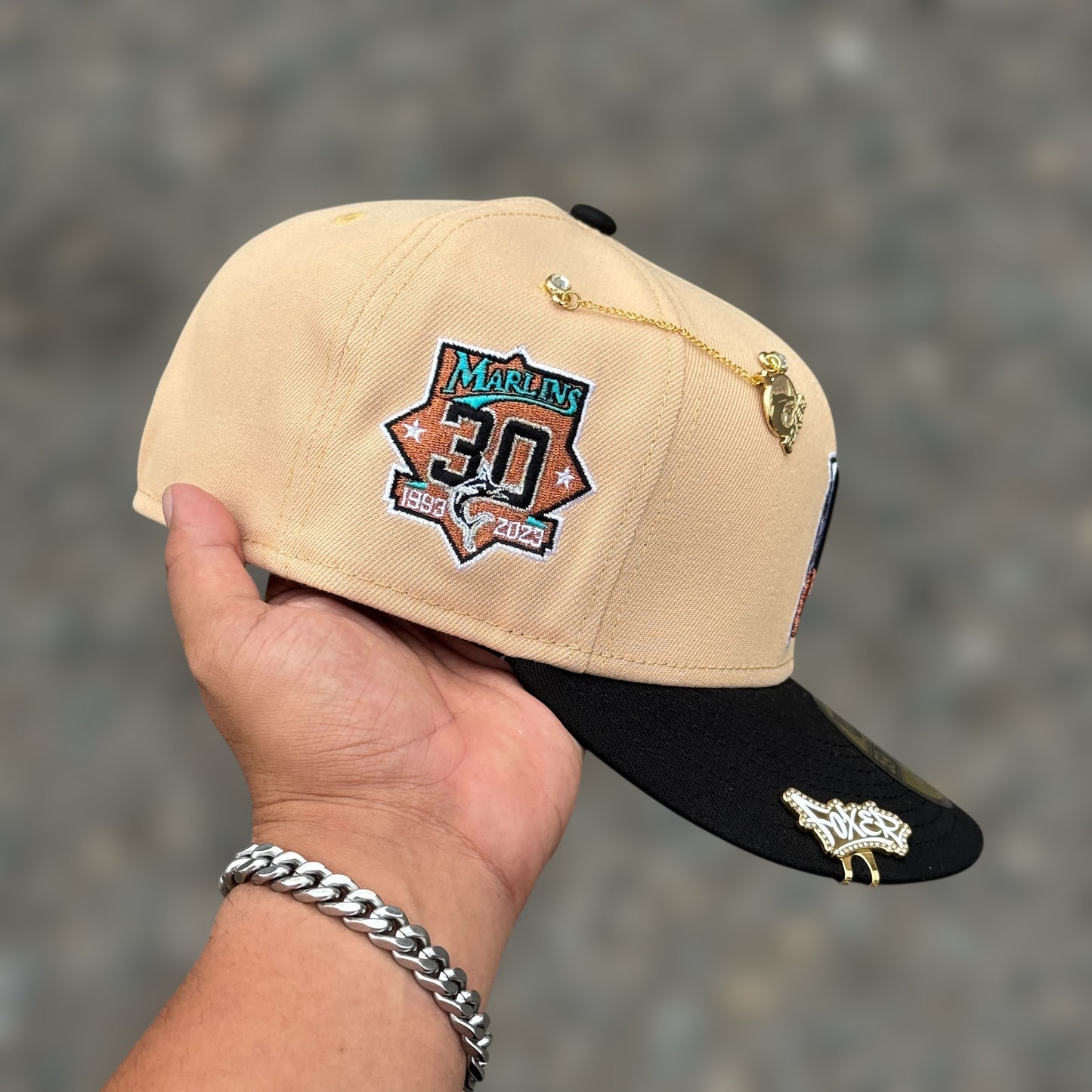 59FIFTY FLORIDA MARLINS BEIGE BLACK VISOR