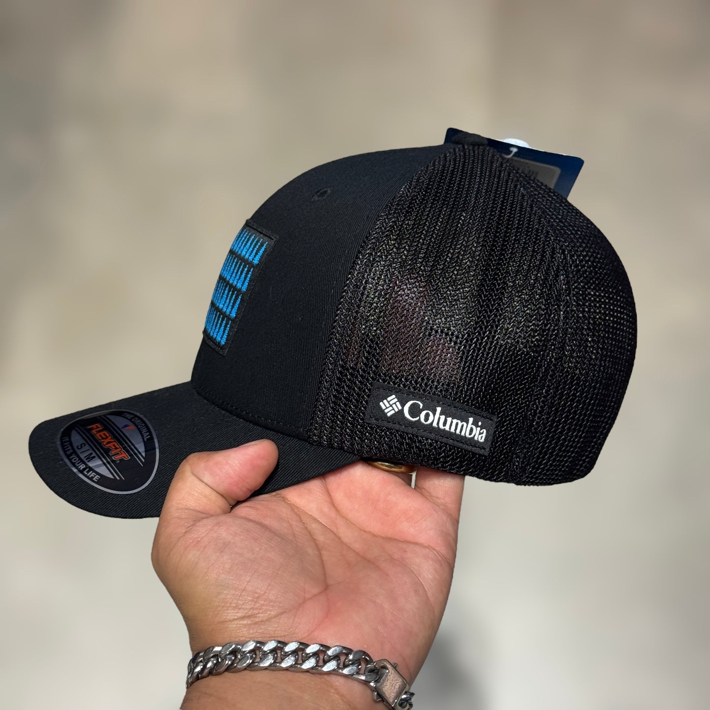 GORRA COLUMBIA BLACK BUE LOGO FLAG PINOS