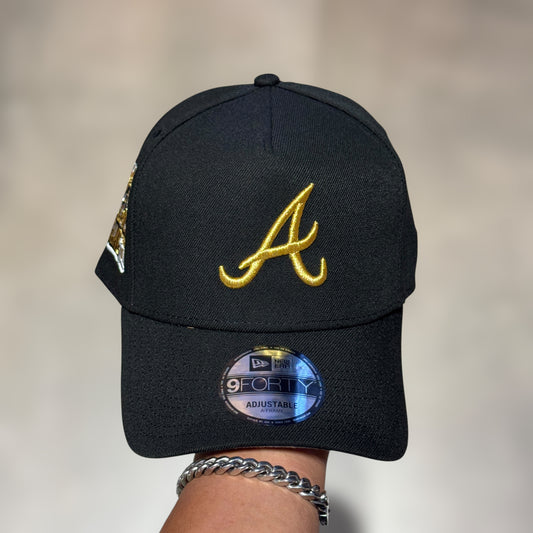 9FORTY A FRAME ATLANTA BRAVES BLACK GOLD LOGO 2000
