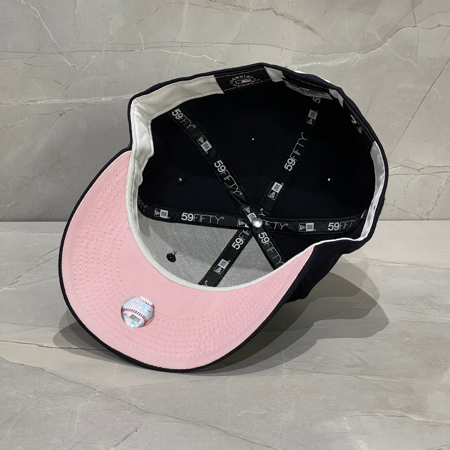59FIFTY NY YANKEES NAVY HEAT ROSADO
