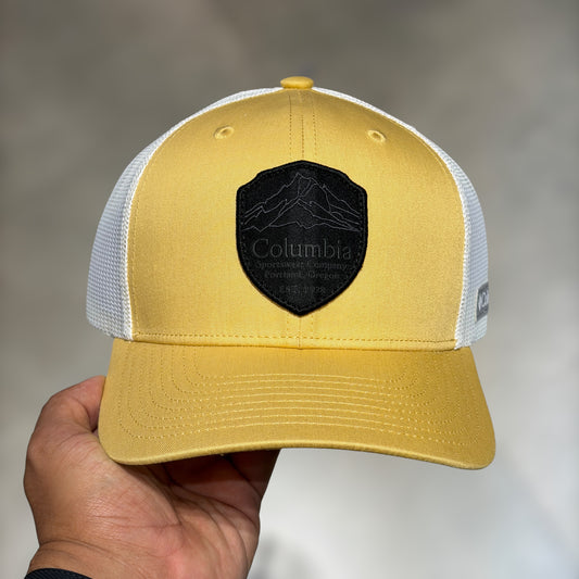 Columbia trucker yellow white mesh
