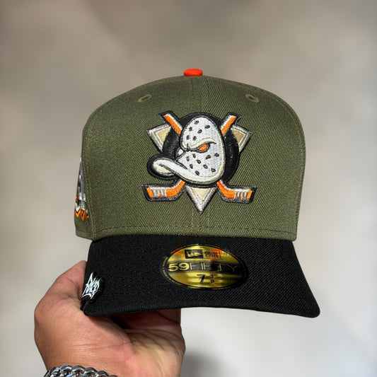 59FIFTY DUCKS OLIVE GREEN BLACK VISOR