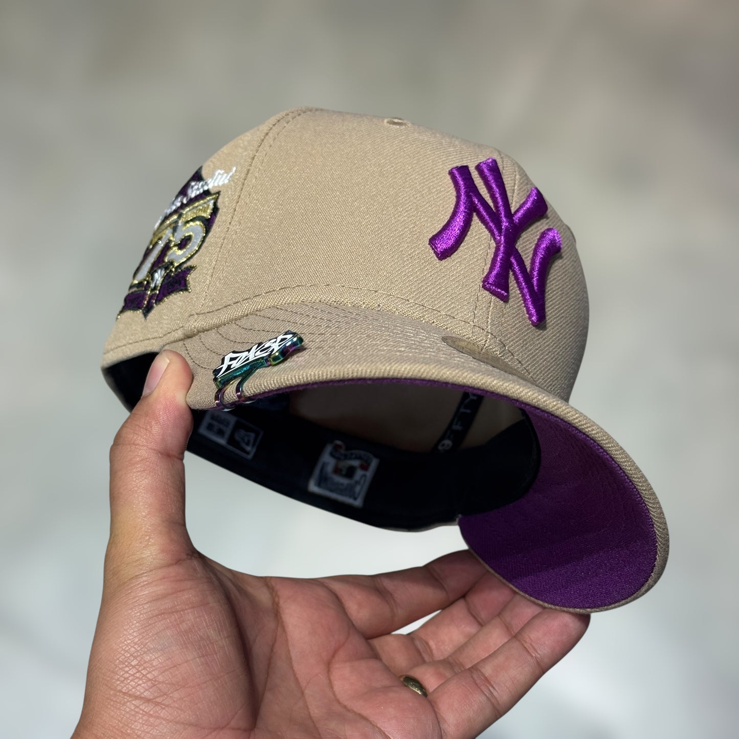 59FIFTY NY YANKEES CAQUI PURPLE LOGO 75TH
