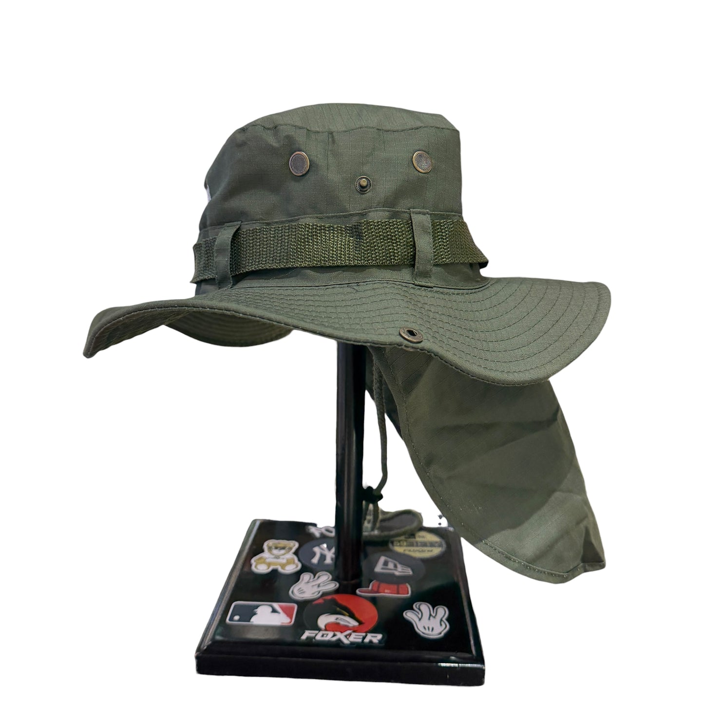 Sombrero cubre nuca verde oscuro