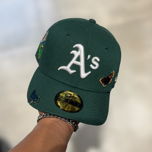 59FIFTY OAKLAND ATHLETICS DARK GREEN FELT COLLECTION MARIPOSA