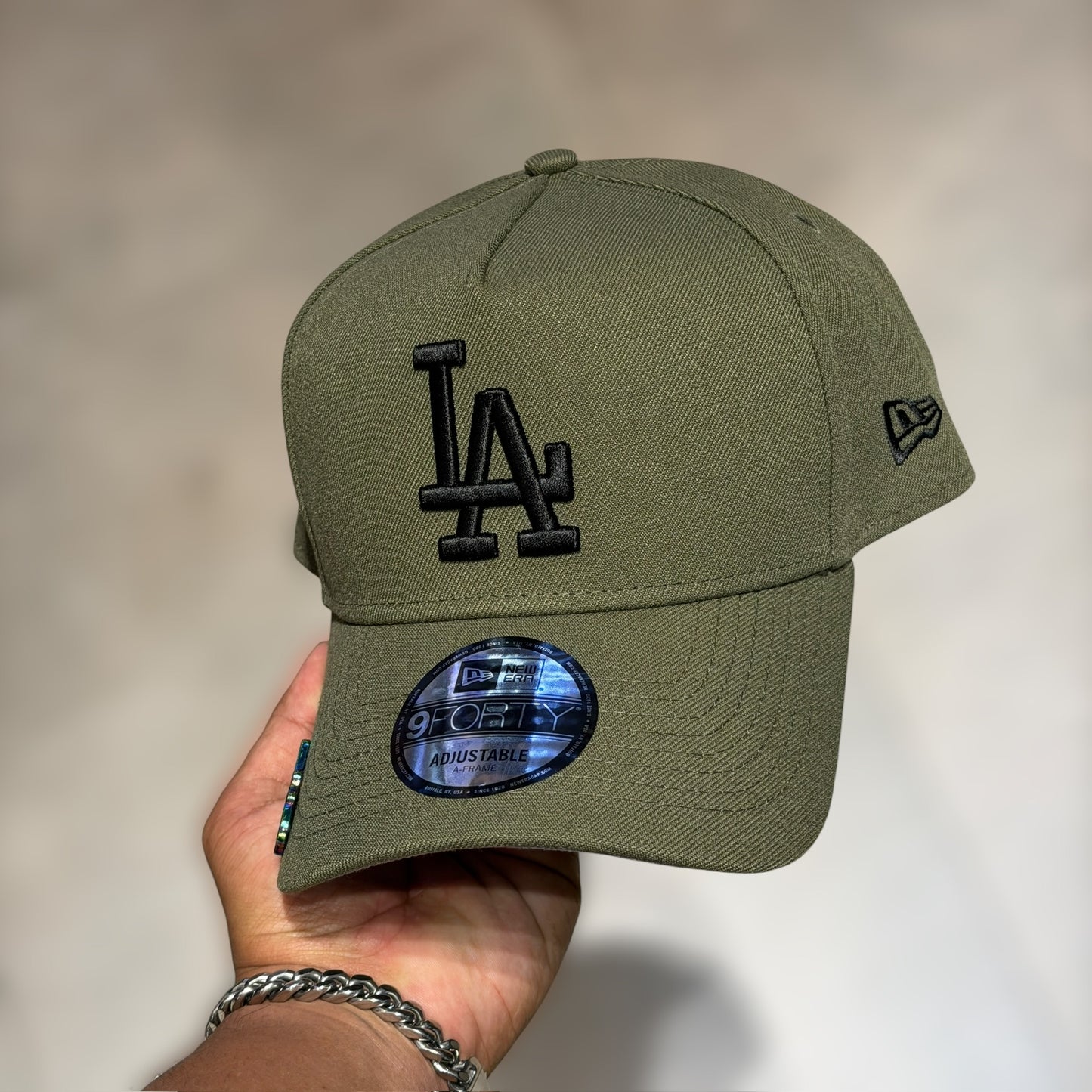 9FORTY A FRAME LA DODGERS OLIVE GREEN BLACK LOGO