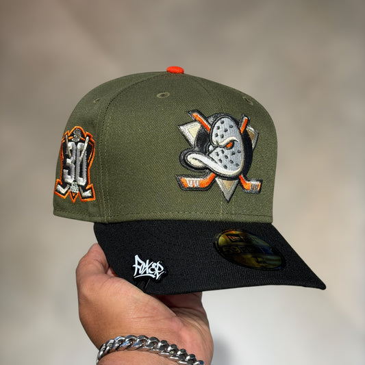 59FIFTY DUCKS OLIVE GREEN BLACK VISOR