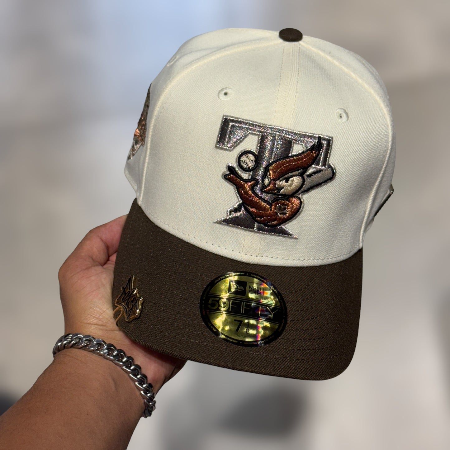 59FIFTY TORONTO BLUE JAY LOGO T BEIGE VIS BROWN