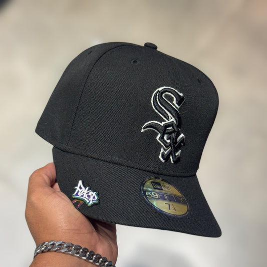 59FIFTY WHITE SOX BLACK OUTLINE BLACK