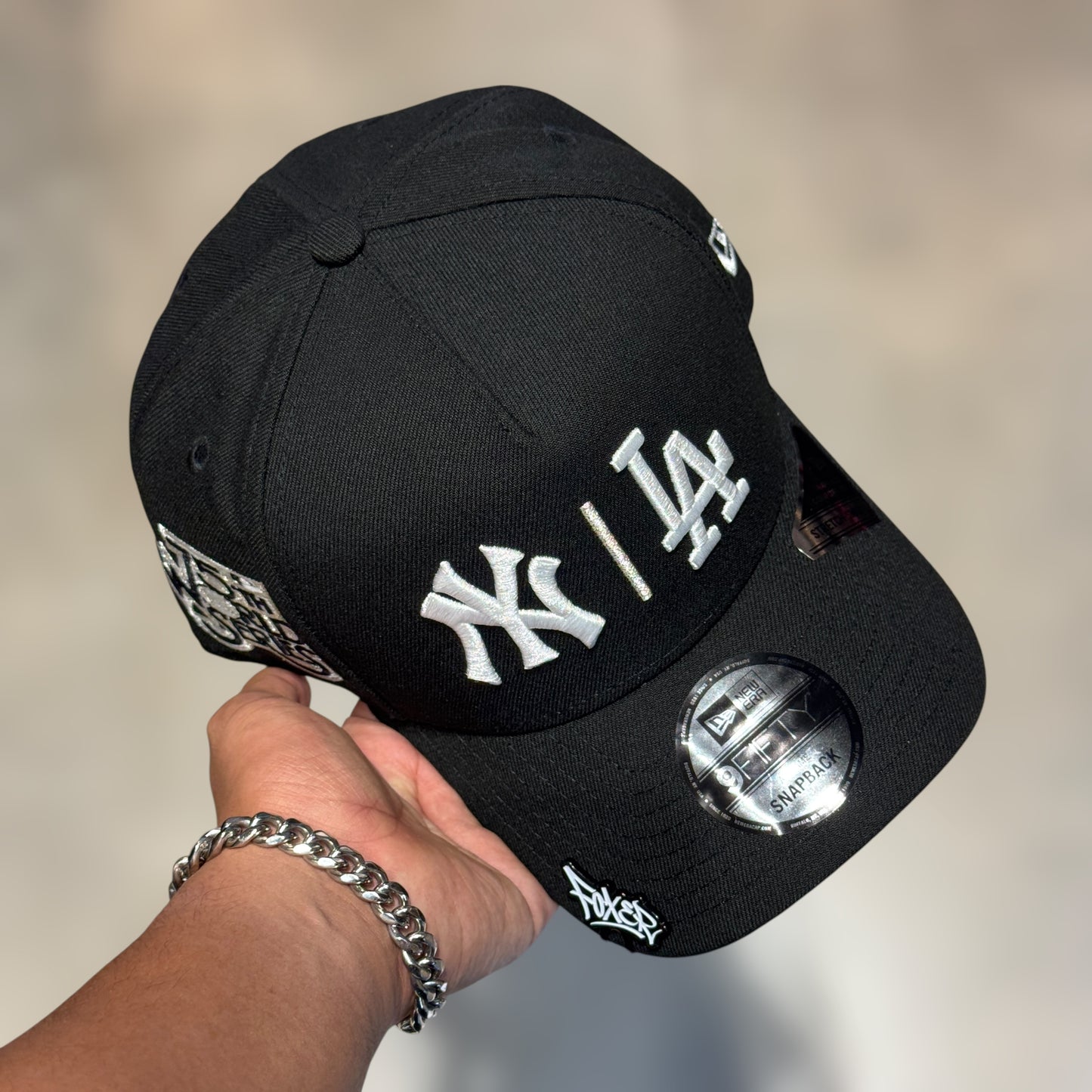 9FIFTY DUAL LOGO YANKEES& DODGERS BLACK WHITE