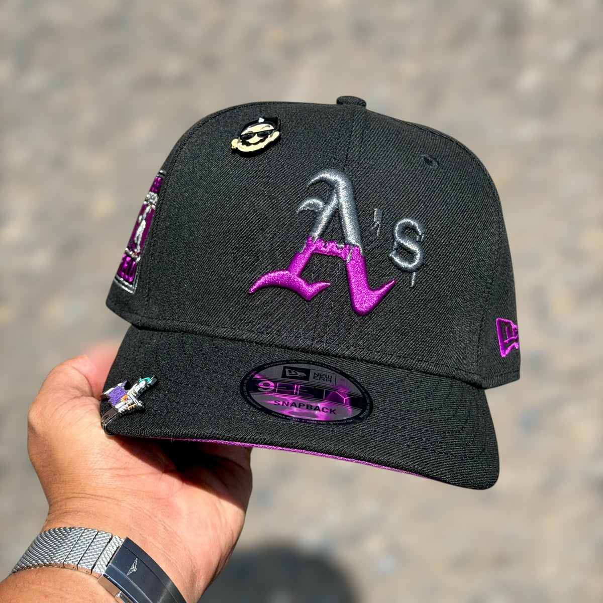 9FIFTY ATHLETICS OAKLAND DRIP BLACK PURPLE