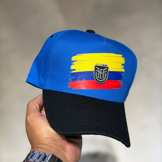 Gorra Ecuador azul FEF placa metálica