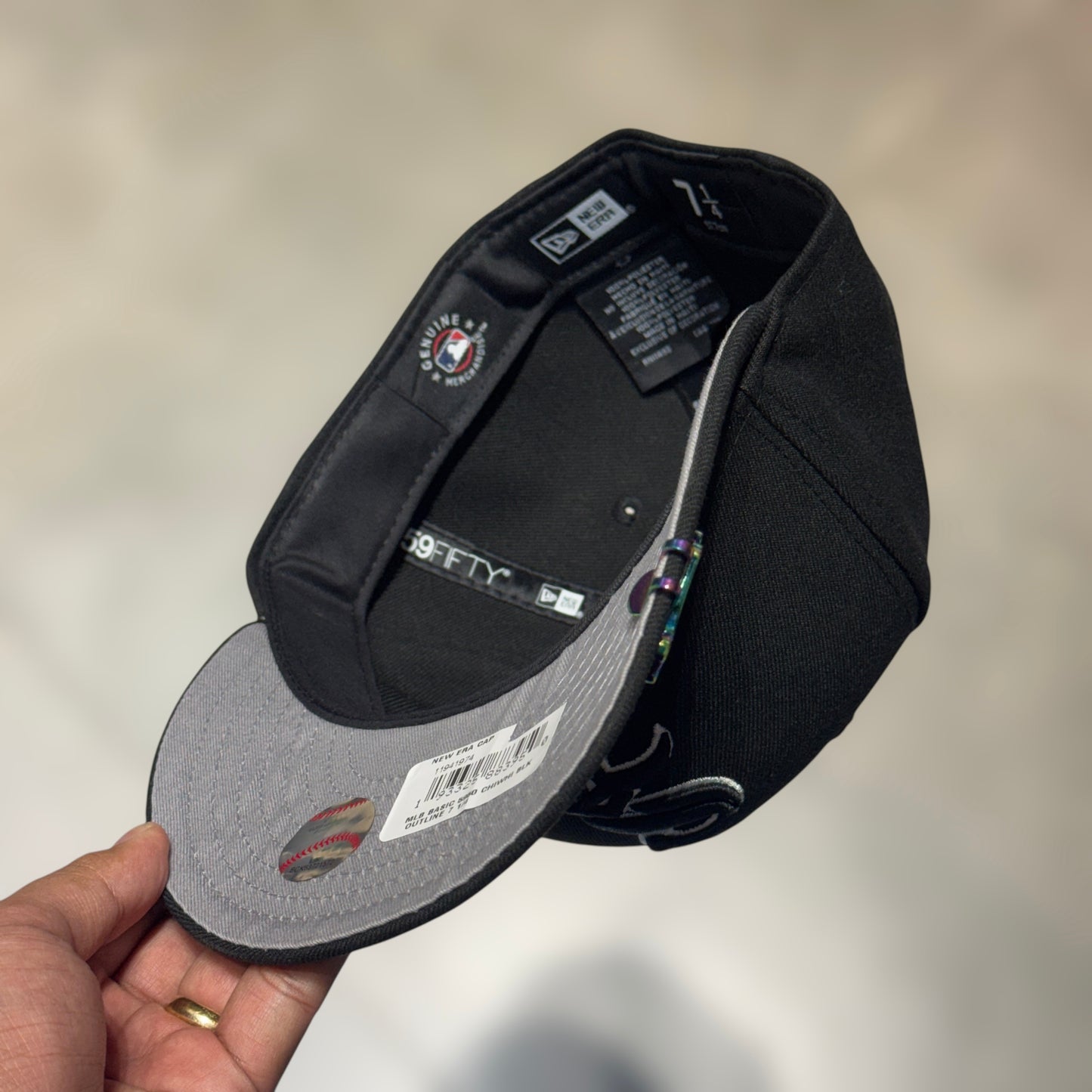 59FIFTY WHITE SOX BLACK OUTLINE BLACK